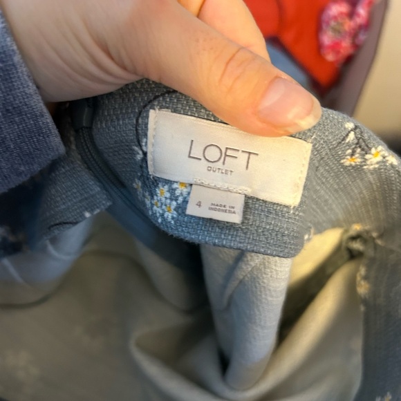 Loft Slate Blue Floral Pencil Skirt - Picture 3 of 6